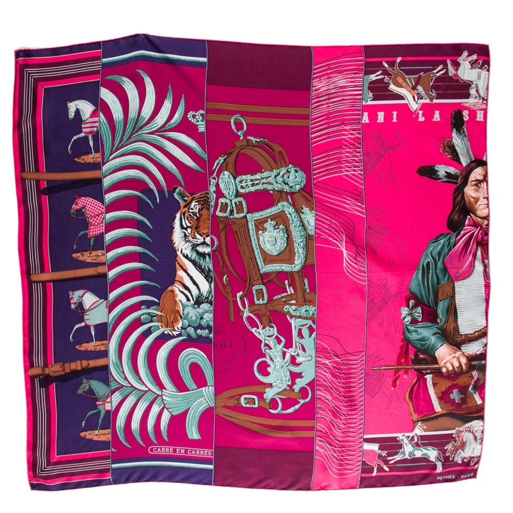Hermès Carré en Carrés 90 cm Silk Scarf RARE